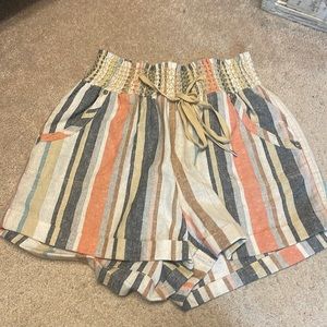 Western striped linen shorts , size S